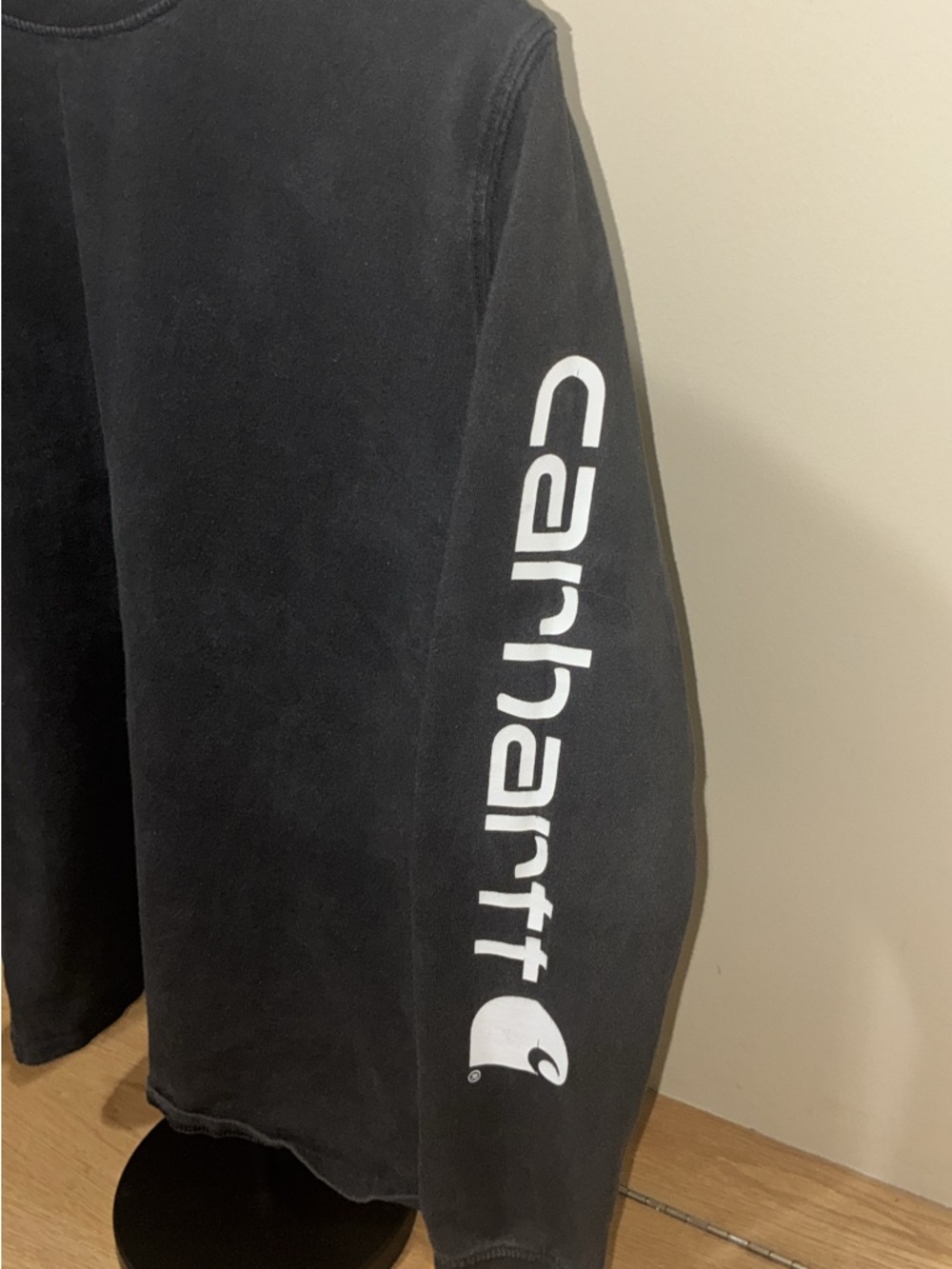 Carhartt Black Long Sleeve Tee with White Sleeve Logo